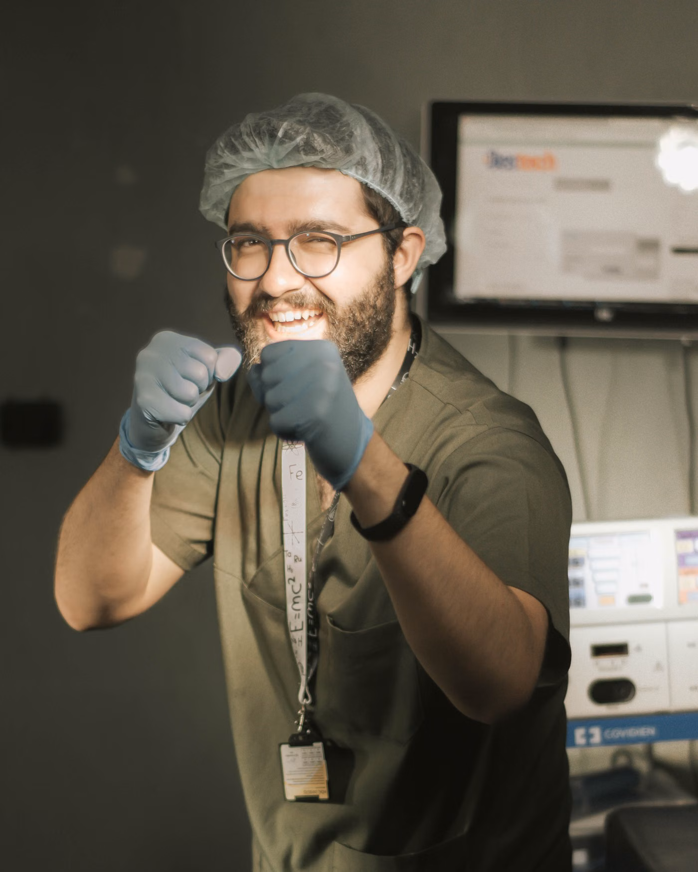 Doctor in clinical clothing in a hospital setting